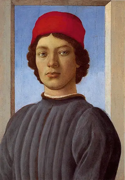 Portrait of a Young Man with Red Cap I Sandro Botticelli